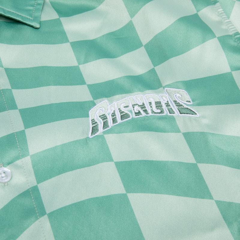 Olive / Deep Green Ripndip Checked Short Sleeve Button Up T Shirts | USAEX2893