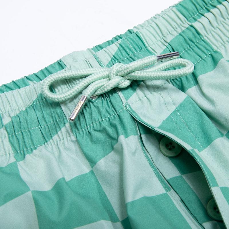 Olive / Deep Green Ripndip Checked Swim Shorts | USAKI2833