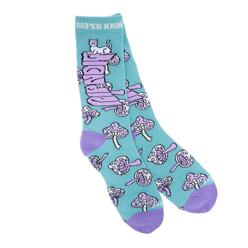 Olive / Lavender Ripndip Super Psychedelic Socks | USAAP2341