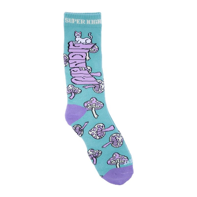 Olive / Lavender Ripndip Super Psychedelic Socks | USAAP2341