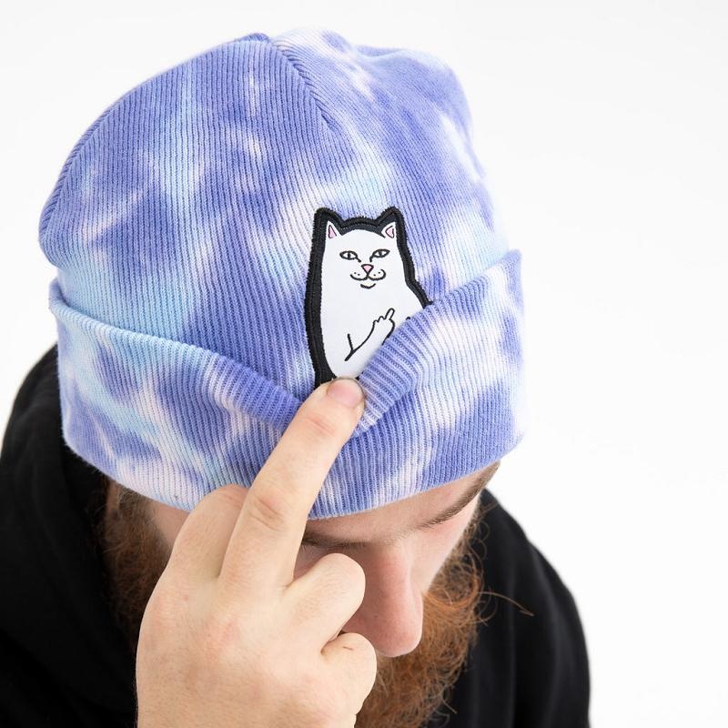 Purple Ripndip Lord Nermal Tie Dye Beanie | USAVD2899