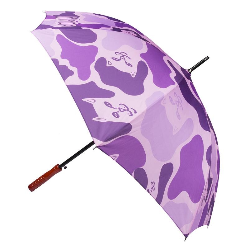 Purple Ripndip Purple Camo Umbrella Umbrellas | USARW2374