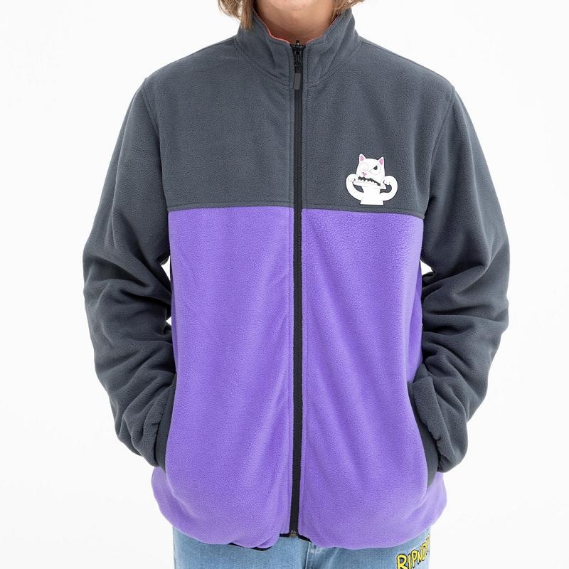 Purple Ripndip Shmoody Polar Fleece Quilted Reversible Jackets | USAOR2499