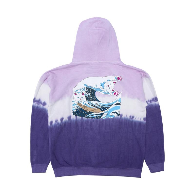 Purple Ripndip The Great Wave Of Nerm Hoodie | USALH2411