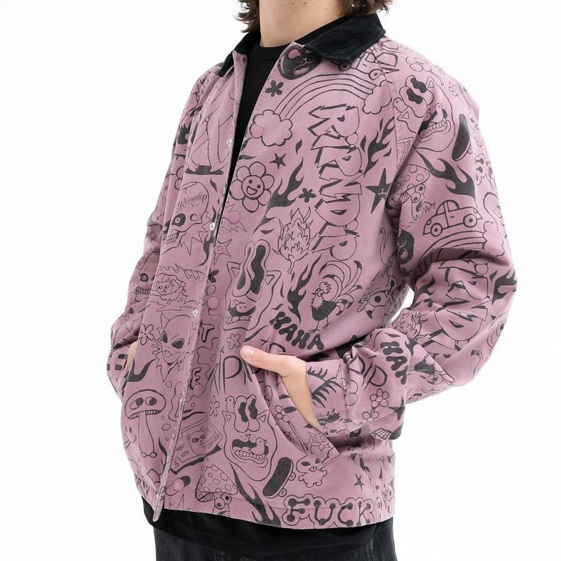 Purple Ripndip We Don't Care Coaches Jackets | USADN2521