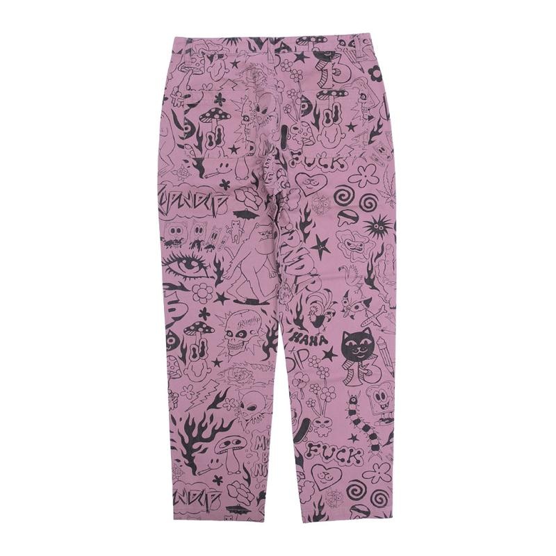 Purple Ripndip We Don't Care Twill Pants | USAZG2618