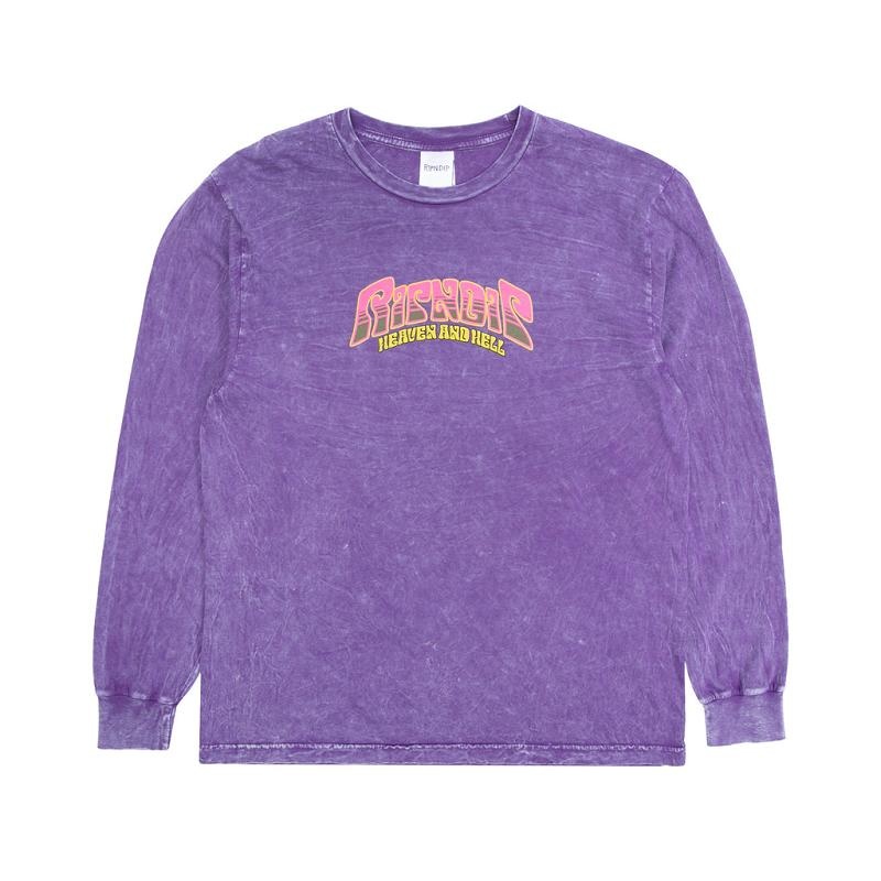 Purple Wash Ripndip Heaven And Heck Battle Long Sleeve | USASO2574