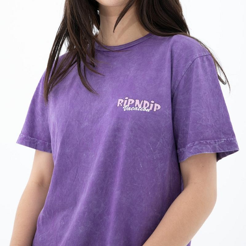 Purple Wash Ripndip Ripndip Vacay Shirts | USAHK2712