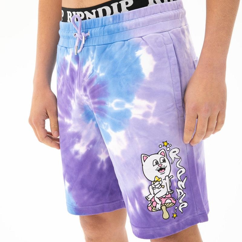 Purple / Purple Ripndip Friday Jr Sweat Shorts | USARW2821