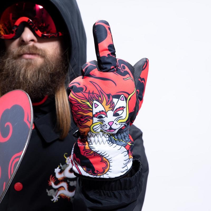 Red Ripndip Dragonerm Snow Gloves Accessories | USAKI2095