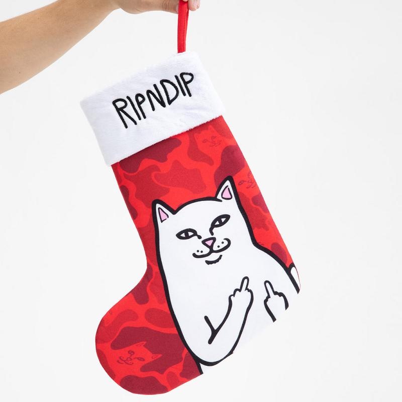 Red Ripndip Lord Nermal Christmas Stocking Socks | USAAP2367