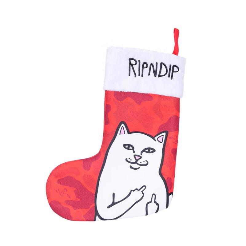 Red Ripndip Lord Nermal Christmas Stocking Socks | USAAP2367