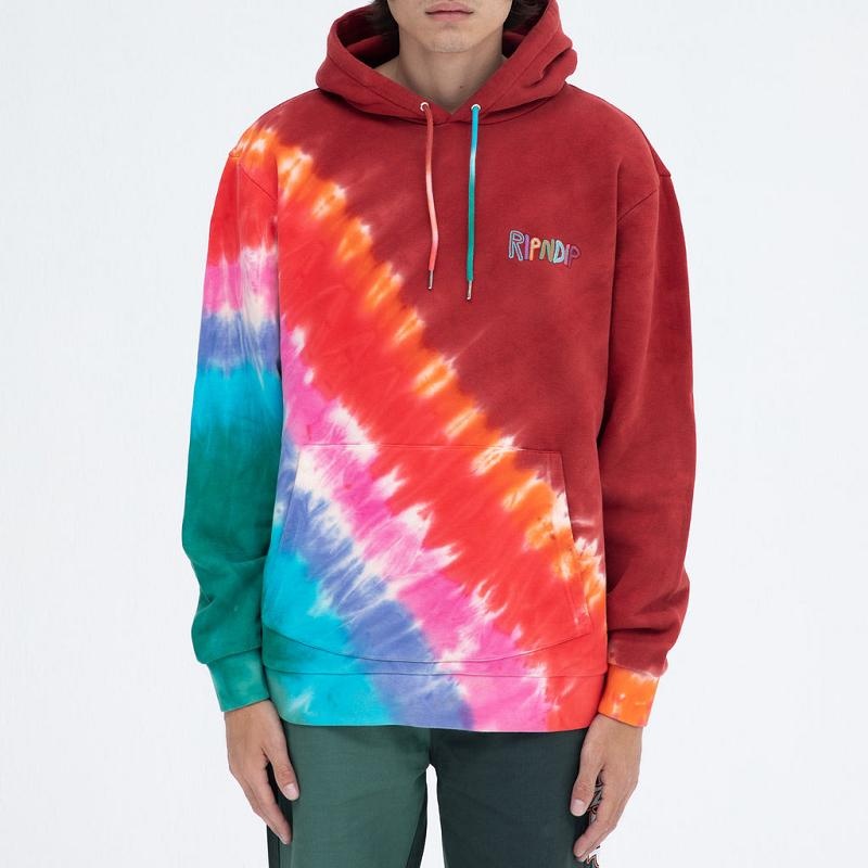 Red Ripndip OG Prisma Embroidered Hoodie | USAFM2390