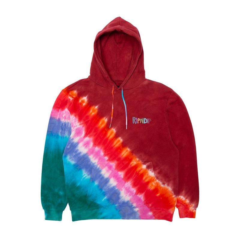 Red Ripndip OG Prisma Embroidered Hoodie | USAFM2390