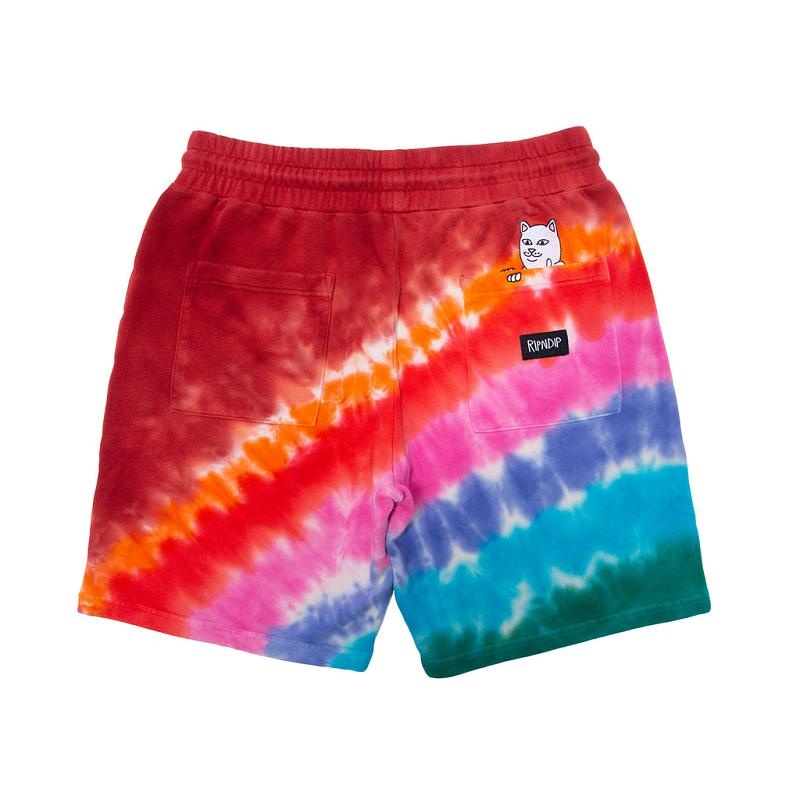 Red Ripndip OG Prisma Embroidered Sweat Shorts | USAXF2804