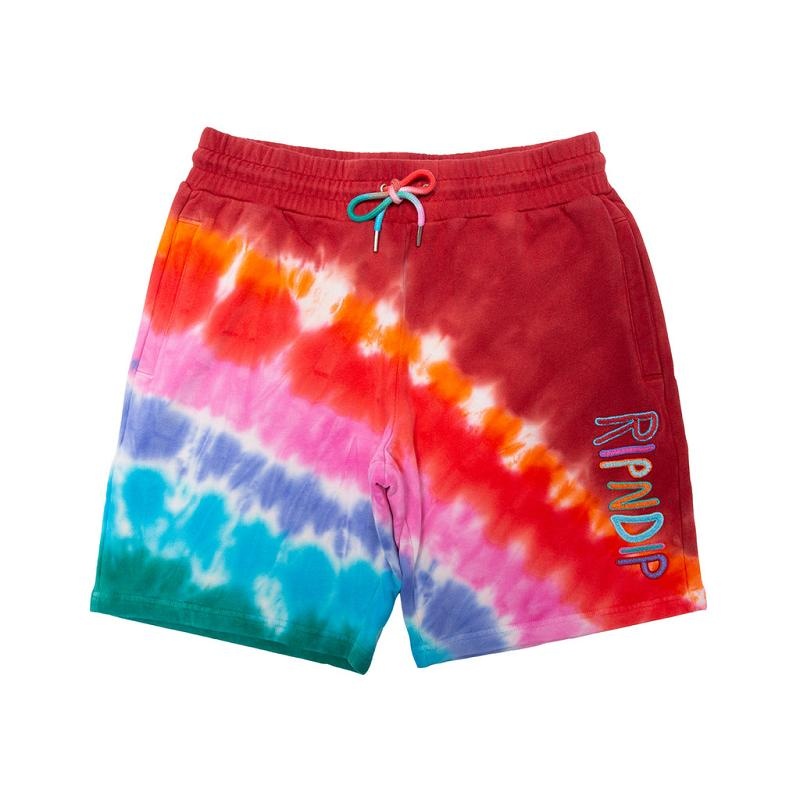 Red Ripndip OG Prisma Embroidered Sweat Shorts | USAXF2804