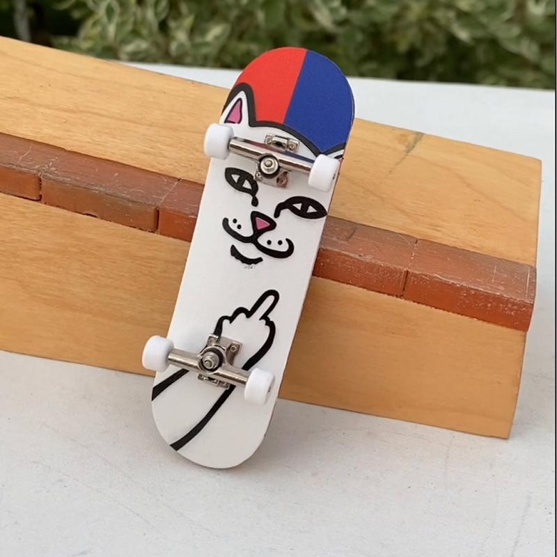 Red / Blue Ripndip Lord Nermal Mini Skateboard Accessories | USAHK2145