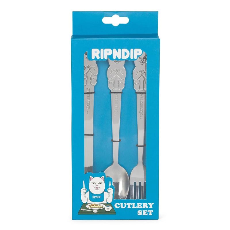 Silver Ripndip Lord Nermal 3 PC Cutlery Set Accessories | USAZG2253