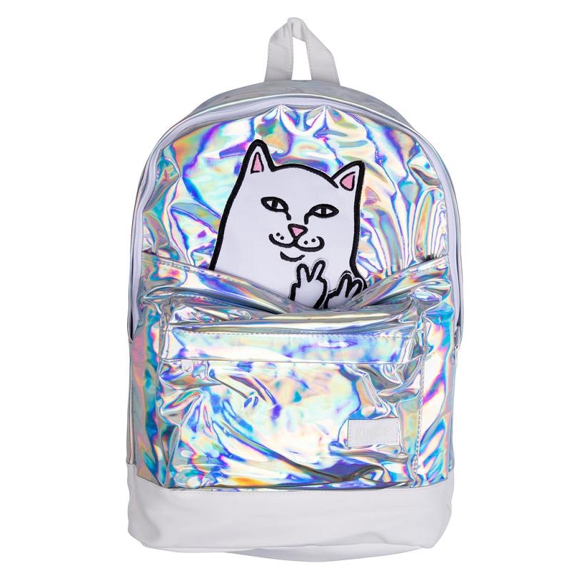 Silver Ripndip Lord Nermal Velcro Backpacks | USABC2257