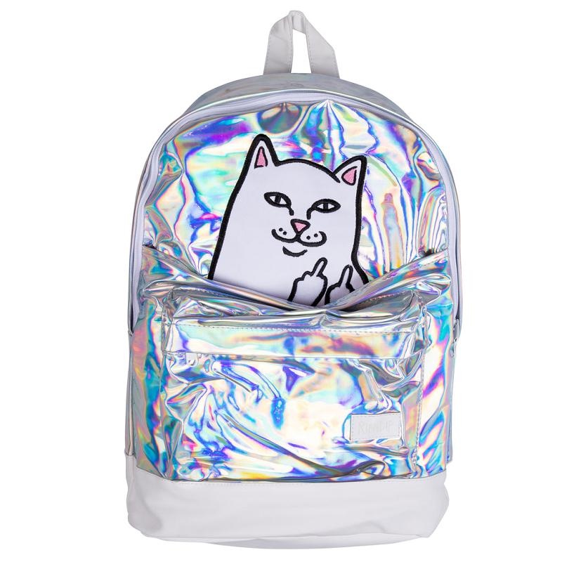 Silver Ripndip Lord Nermal Velcro Backpacks | USABC2257