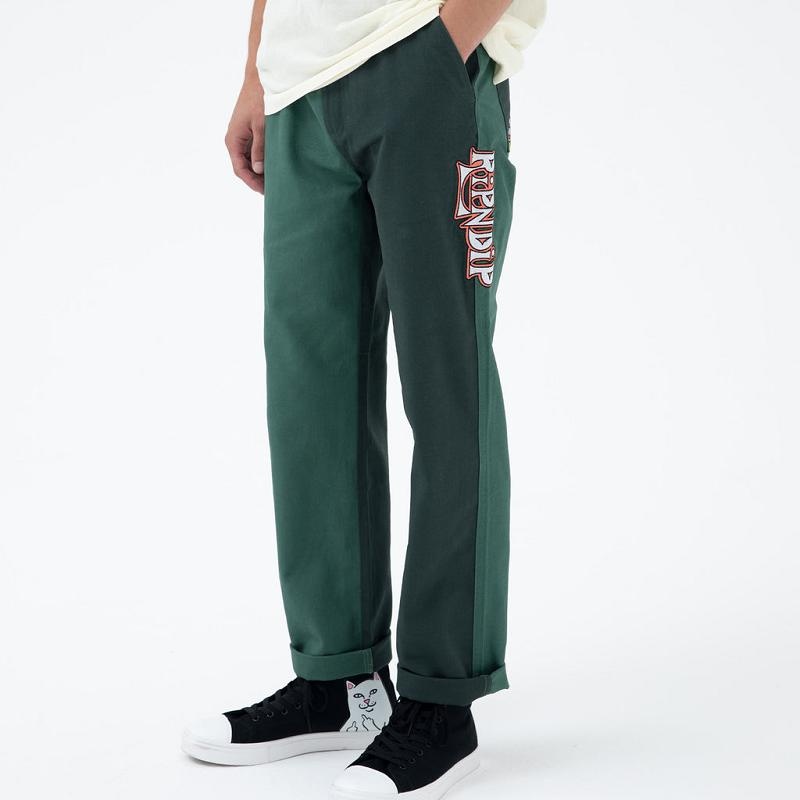 Turquoise Ripndip Sensai Cotton Twill Embroidered Pants | USALH2593