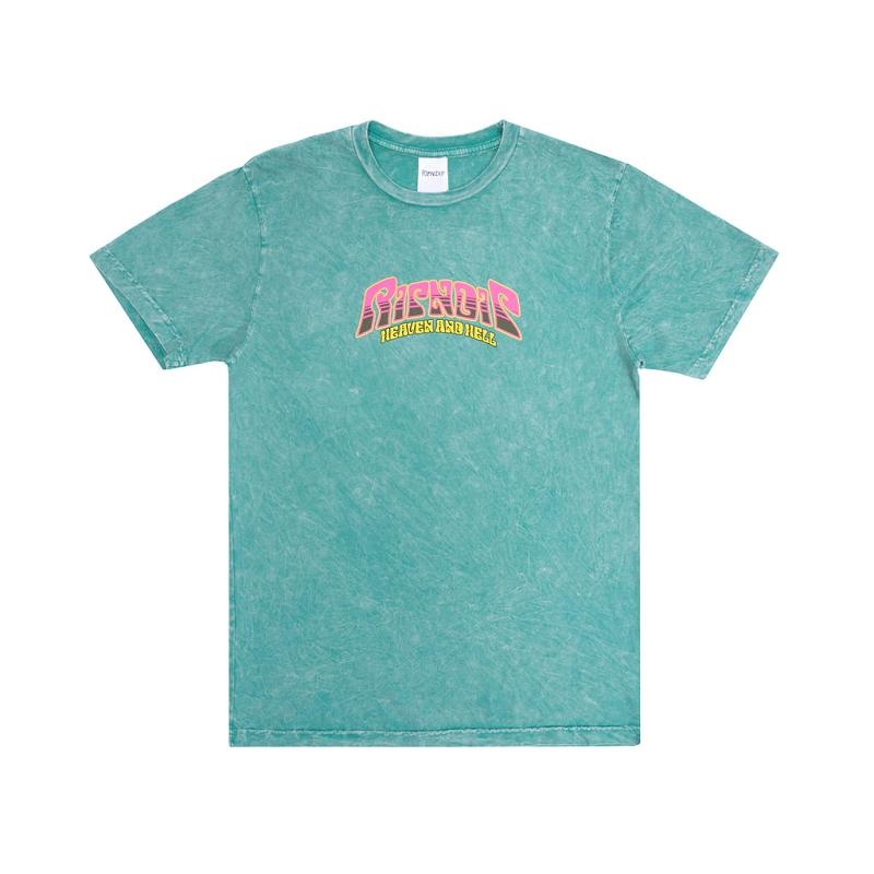 Turquoise Wash Ripndip Heaven And Heck Battle Shirts | USAFM2714