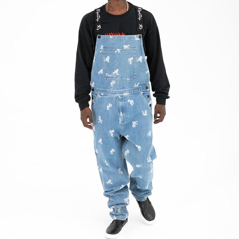 Wash Ripndip Dance Party Denim Overalls Pants | USAIS2604