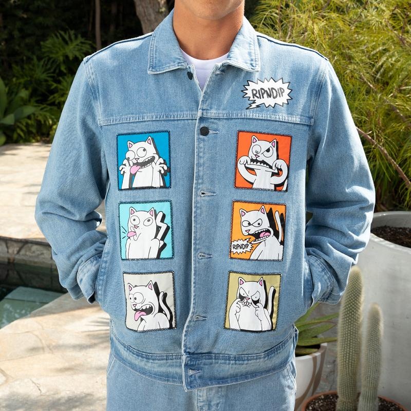 Wash Ripndip Frustration Denim Jackets | USAEX2505