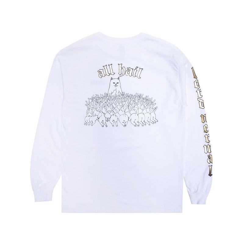 White Ripndip All Hail L/S Long Sleeve | USAKI2568