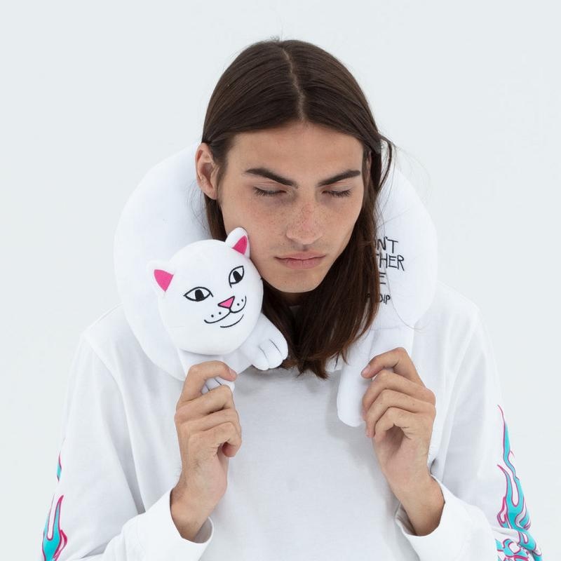 White Ripndip Don't Bother Me Travel Neck Pillow Accessories | USAKI2069