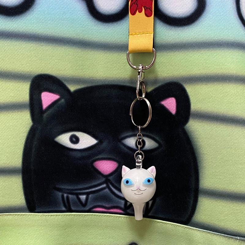 White Ripndip Lord Nermal Glass Carb Cap Keychain Accessories | USANB2076