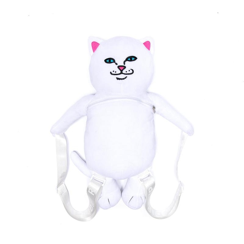 White Ripndip Lord Nermal Plush Backpacks | USACE2255