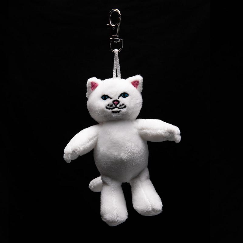 White Ripndip Lord Nermal Plush Keychain Accessories | USAMA2051