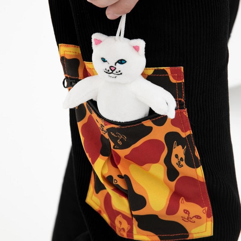 White Ripndip Lord Nermal Plush Keychain Accessories | USAMA2051