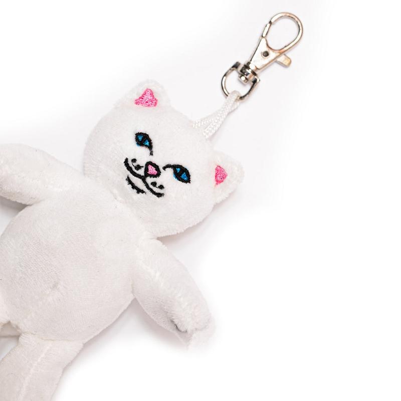 White Ripndip Lord Nermal Plush Keychain Accessories | USAMA2051