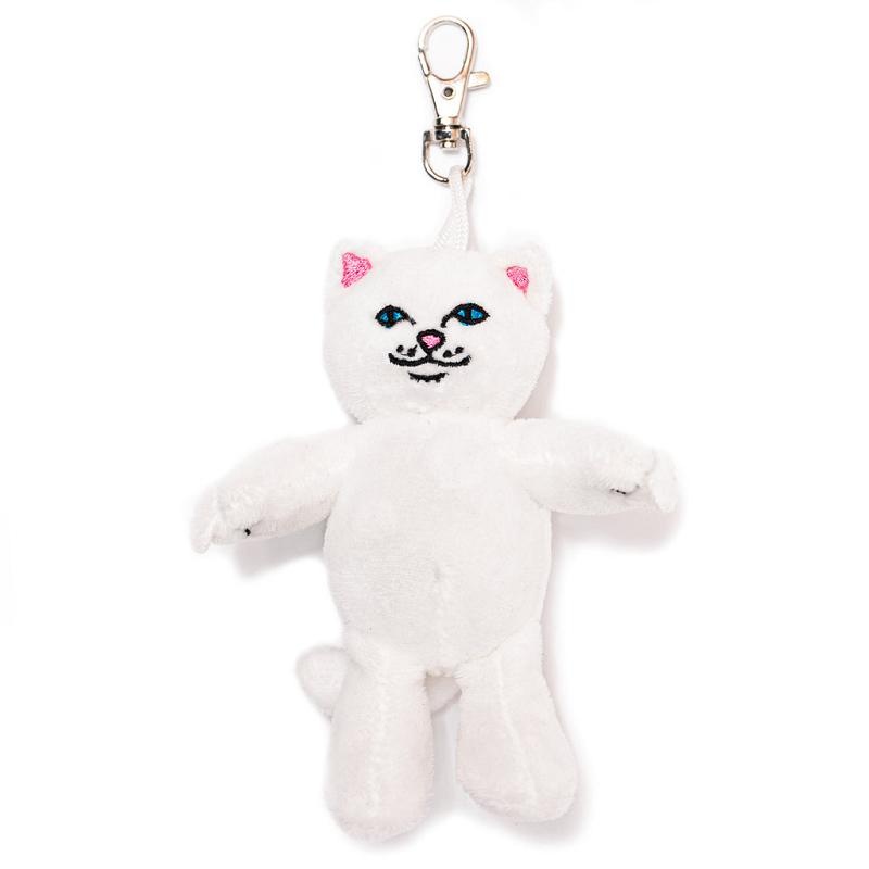 White Ripndip Lord Nermal Plush Keychain Accessories | USAMA2051