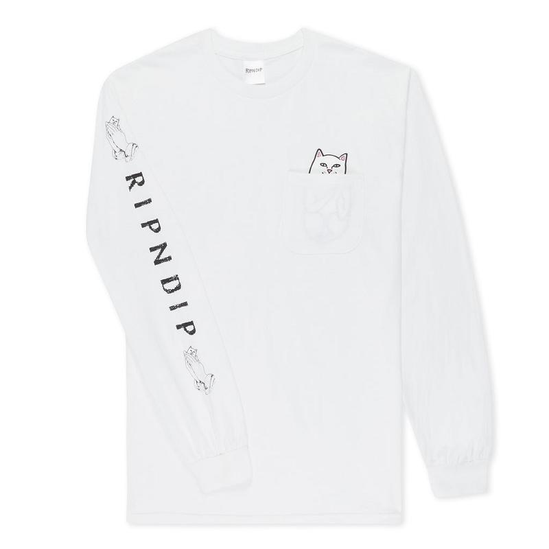 White Ripndip Lord Nermal Pocket L/S Long Sleeve | USANB2587