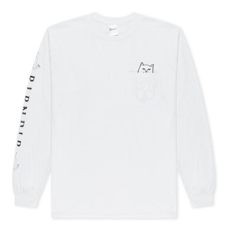 White Ripndip Lord Nermal Pocket L/S Long Sleeve | USANB2587