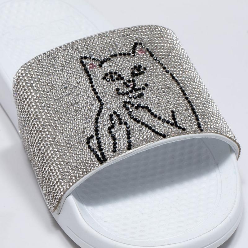 White Ripndip Lord Nermal Slides | USADN2981