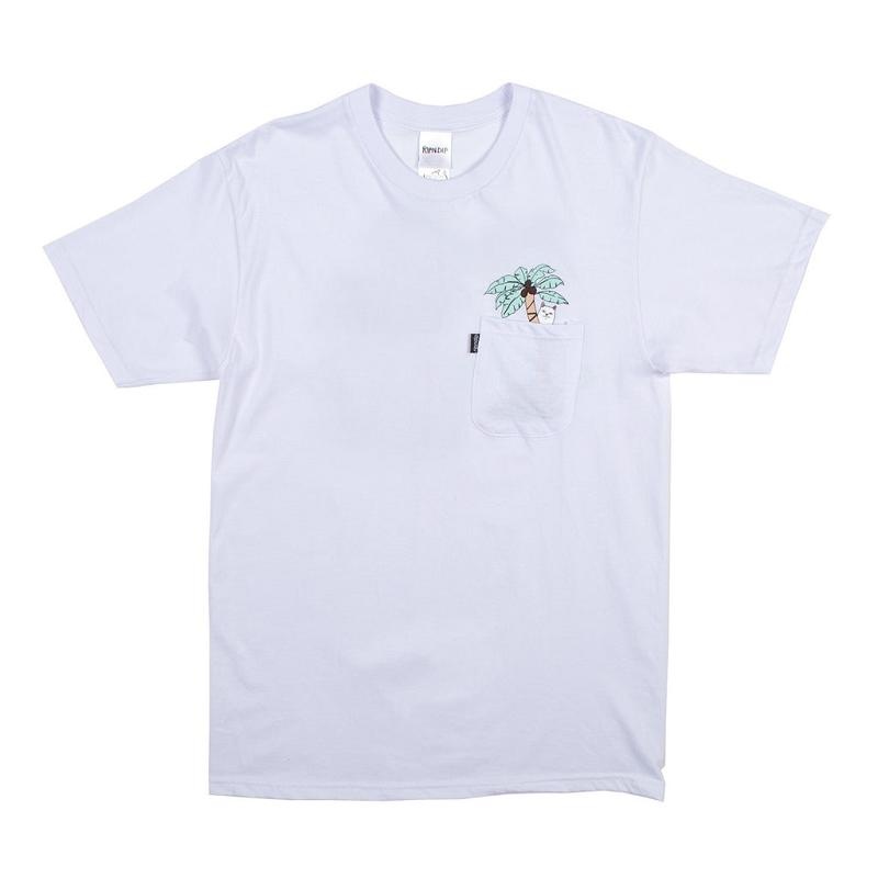 White Ripndip Nermal Leaf Pocket Shirts | USAIS2631