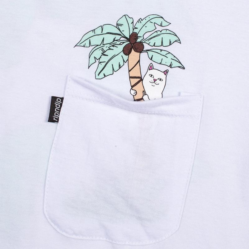 White Ripndip Nermal Leaf Pocket Shirts | USAIS2631