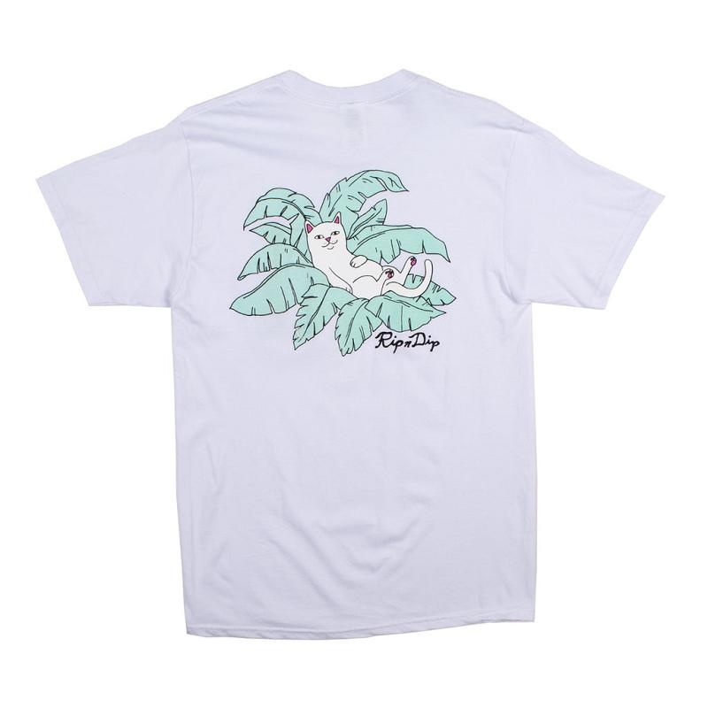 White Ripndip Nermal Leaf Pocket Shirts | USAIS2631