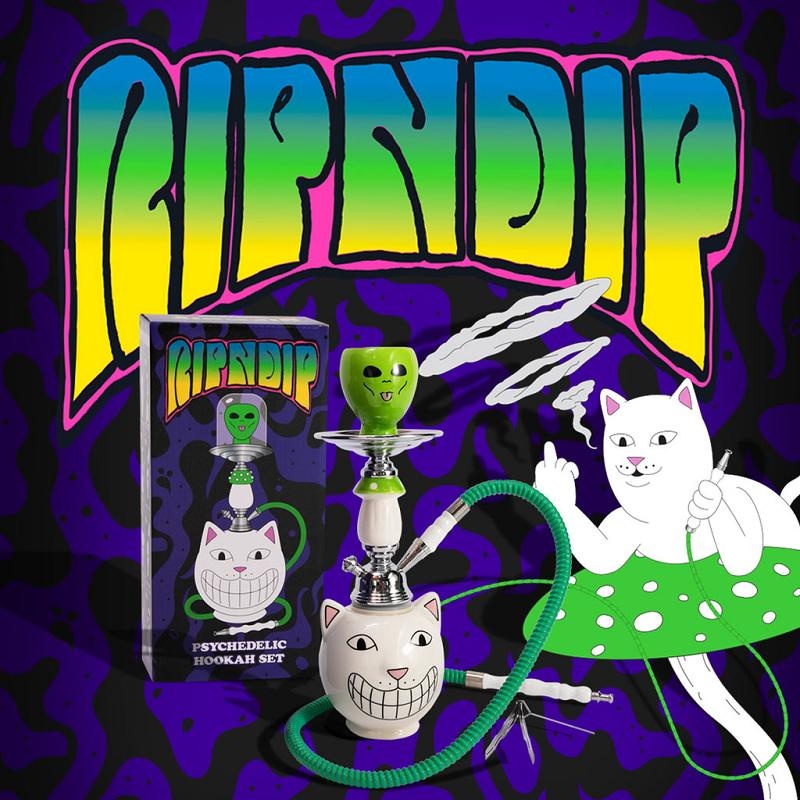 White Ripndip Psychedelic Garden Hookah Set Accessories | USABC2231