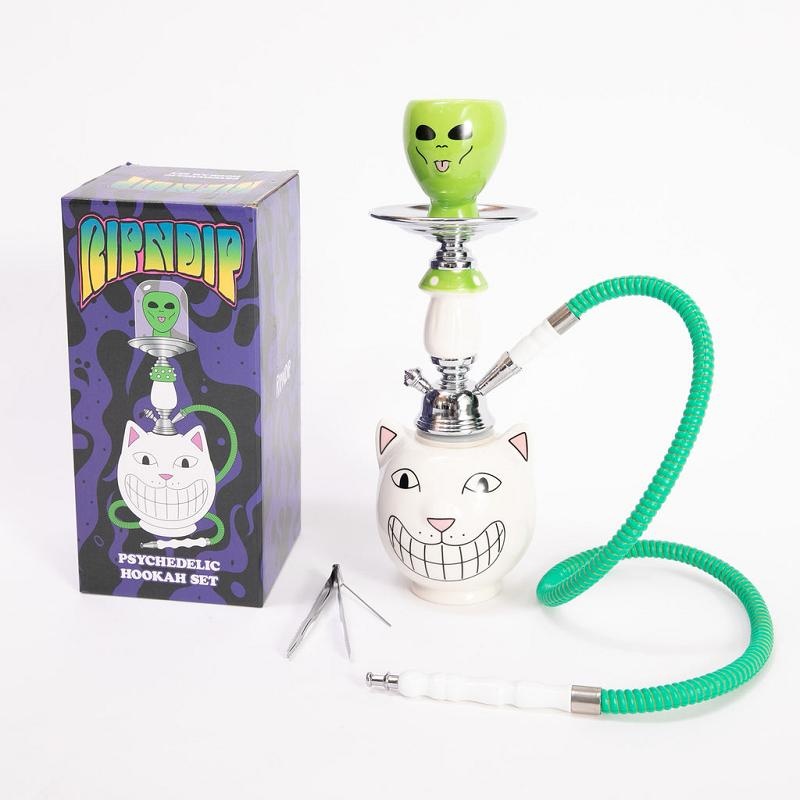 White Ripndip Psychedelic Garden Hookah Set Accessories | USABC2231