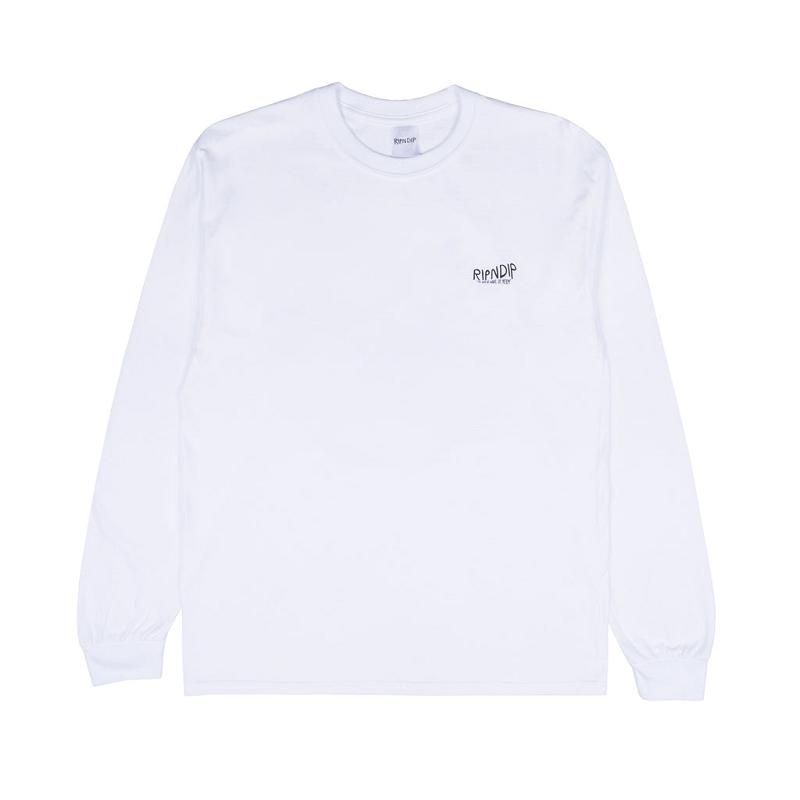 White Ripndip The Great Wave Of Nerm Long Sleeve | USAZG2566