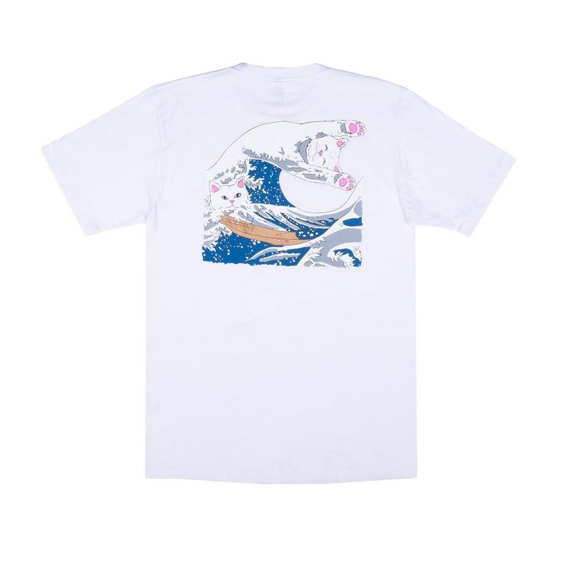 White Ripndip The Great Wave Of Nerm Shirts | USAQZ2682