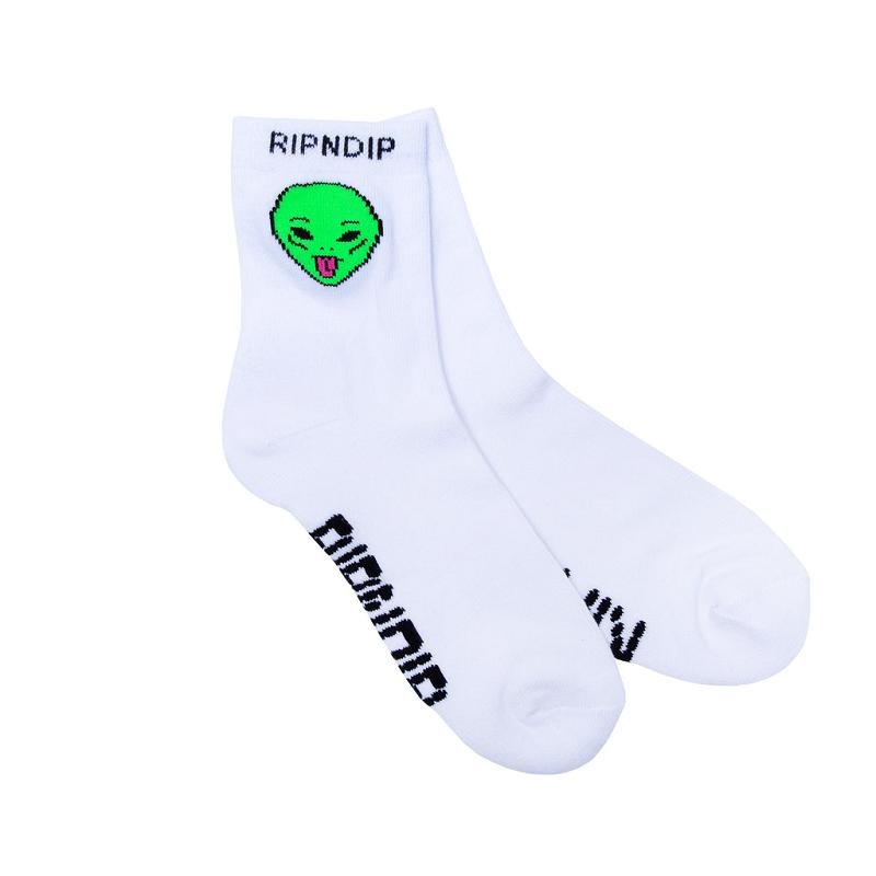 White Ripndip We Out Here Mid Socks | USATV2321